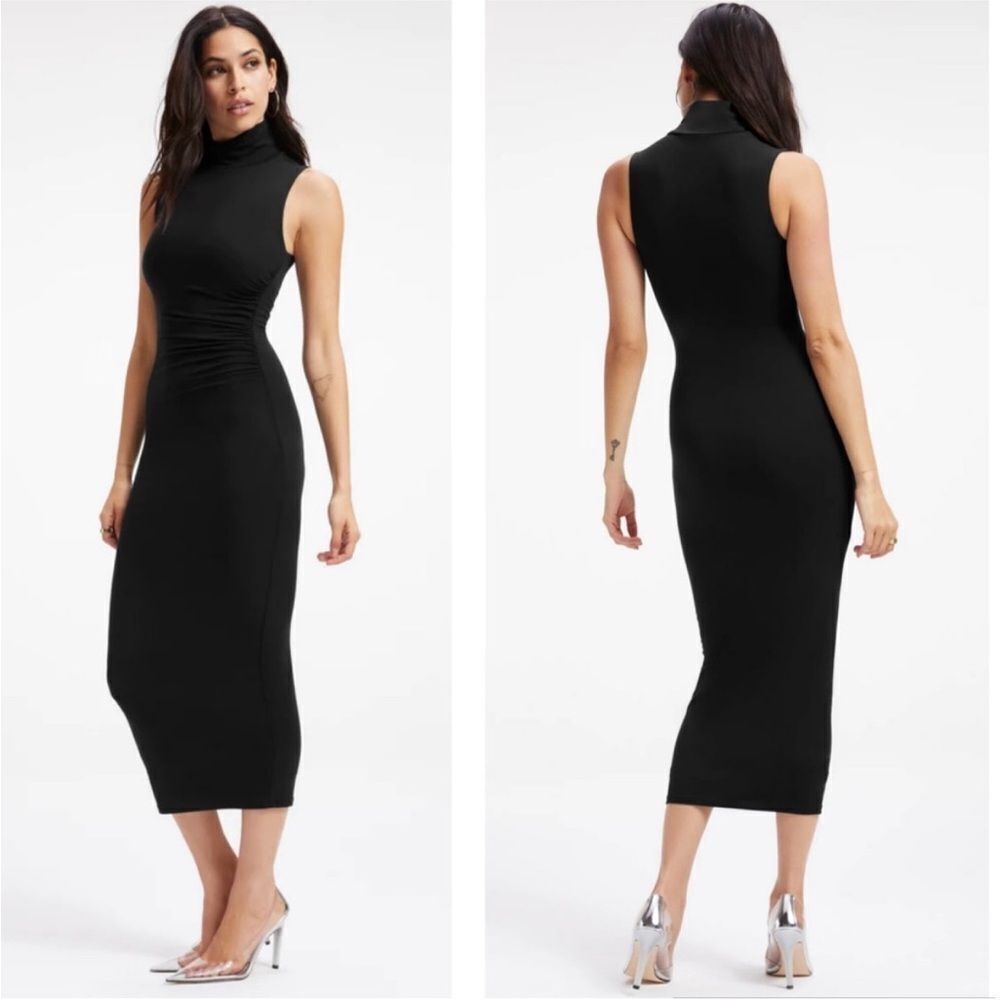 GOOD AMERICAN | Good Touch Black Turtleneck Sleeveless Dress Women’s Size XS (0)